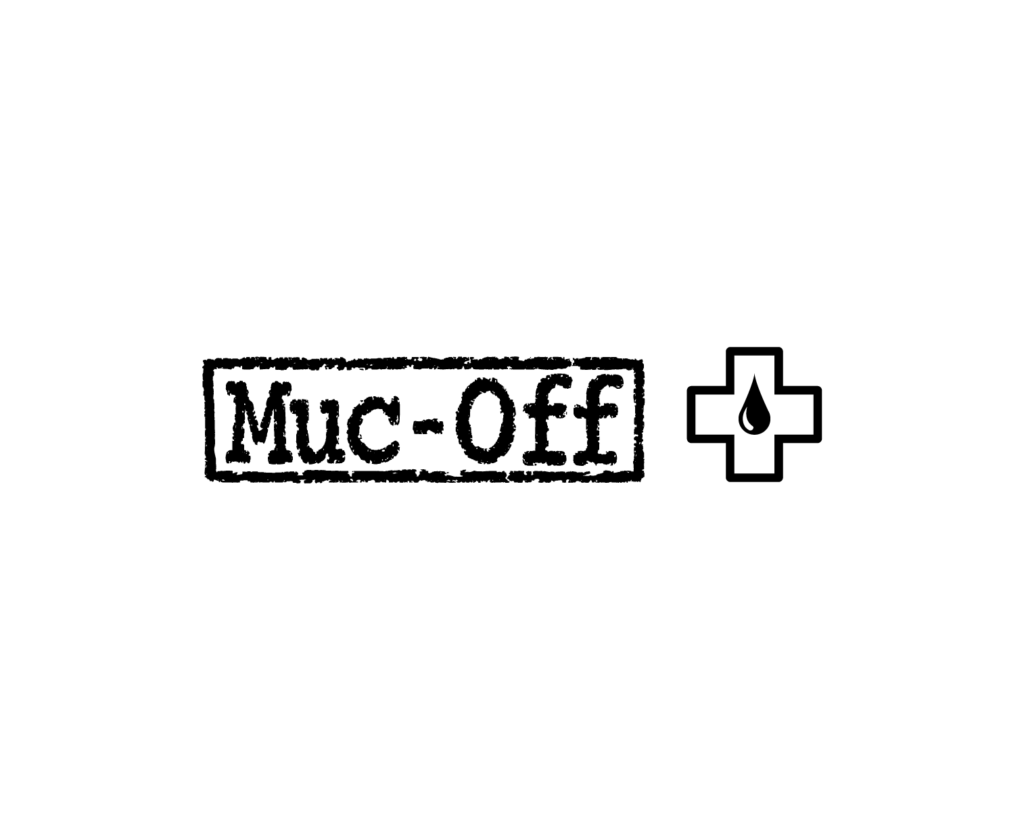 Muc off logo in white.
